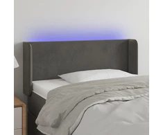 Galvūgalis su LED, tamsiai pilkas, 93x16x78/88cm, aksomas