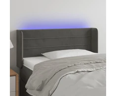Galvūgalis su LED, tamsiai pilkas, 93x16x78/88cm, aksomas