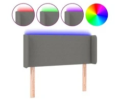 Galvūgalis su LED, tamsiai pilkas, 93x16x78/88cm, audinys