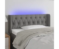 Galvūgalis su LED, tamsiai pilkas, 93x16x78/88cm, audinys