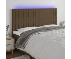 Galvūgalis su LED, tamsiai rudos, 200x5x118/128cm, audinys