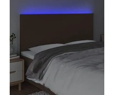 Galvūgalis su LED, tamsiai rudos, 200x5x118/128cm, audinys