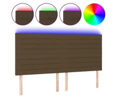Galvūgalis su LED, tamsiai rudos, 200x5x118/128cm, audinys
