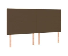 Galvūgalis su LED, tamsiai rudos, 200x5x118/128cm, audinys