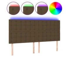 Galvūgalis su LED, tamsiai rudos, 200x5x118/128cm, audinys