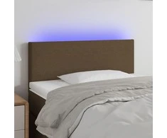 Galvūgalis su LED, tamsiai rudos spalvos, 80x5x78/88cm, audinys