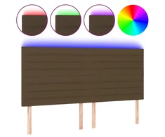Galvūgalis su LED, tamsiai rudos spalvos, 180x5x118/128cm