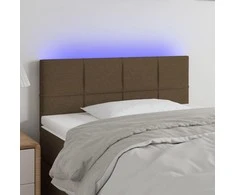 Galvūgalis su LED, tamsiai rudos spalvos, 80x5x78/88cm, audinys