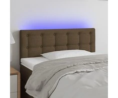 Galvūgalis su LED, tamsiai rudos spalvos, 100x5x78/88cm,audinys