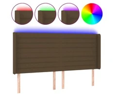Galvūgalis su LED, tamsiai rudos spalvos, 203x16x118/128cm