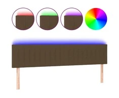 Galvūgalis su LED, tamsiai rudos spalvos, 200x5x78/88cm,audinys