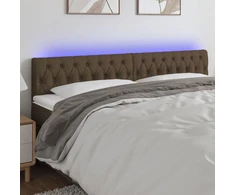 Galvūgalis su LED, tamsiai rudos spalvos, 200x7x78/88cm,audinys