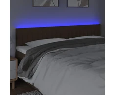 Galvūgalis su LED, tamsiai rudos spalvos, 200x5x78/88cm,audinys