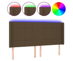 Galvūgalis su LED, tamsiai rudos spalvos, 163x16x118/128cm