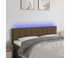 Galvūgalis su LED, tamsiai rudos spalvos, 144x5x78/88cm,audinys