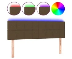 Galvūgalis su LED, tamsiai rudos spalvos, 144x5x78/88cm,audinys