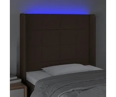 Galvūgalis su LED, tamsiai rudos spalvos, 93x16x118/128cm