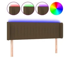 Galvūgalis su LED, tamsiai rudos spalvos, 147x16x78/88cm