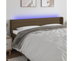 Galvūgalis su LED, tamsiai rudos spalvos, 203x16x78/88cm