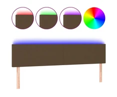 Galvūgalis su LED, tamsiai rudos spalvos, 180x5x78/88cm,audinys