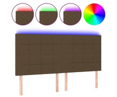 Galvūgalis su LED, tamsiai rudos spalvos, 160x5x118/128cm