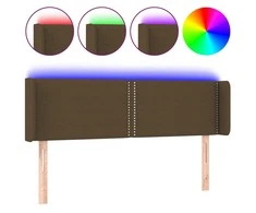 Galvūgalis su LED, tamsiai rudos spalvos, 147x16x78/88cm