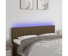 Galvūgalis su LED, tamsiai rudos spalvos, 144x5x78/88cm,audinys