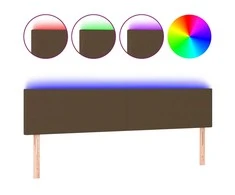 Galvūgalis su LED, tamsiai rudos spalvos, 160x5x78/88cm,audinys