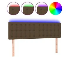 Galvūgalis su LED, tamsiai rudos spalvos, 144x5x78/88cm,audinys