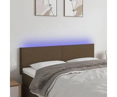 Galvūgalis su LED, tamsiai rudos spalvos, 144x5x78/88cm,audinys