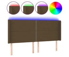 Galvūgalis su LED, tamsiai rudos spalvos, 203x16x118/128cm