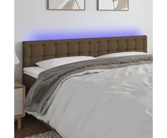 Galvūgalis su LED, tamsiai rudos spalvos, 200x5x78/88cm,audinys