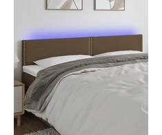 Galvūgalis su LED, tamsiai rudos spalvos, 200x5x78/88cm,audinys