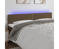 Galvūgalis su LED, tamsiai rudos spalvos, 180x5x78/88cm,audinys