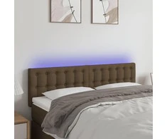 Galvūgalis su LED, tamsiai rudos spalvos, 144x5x78/88cm,audinys