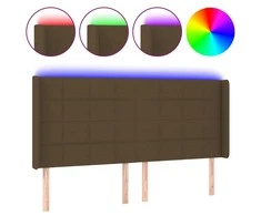 Galvūgalis su LED, tamsiai rudos spalvos, 203x16x118/128cm