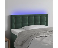 Galvūgalis su LED, tamsiai žalias, 100x5x78/88cm, aksomas
