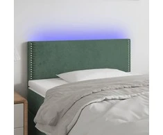 Galvūgalis su LED, tamsiai žalias, 100x5x78/88cm, aksomas