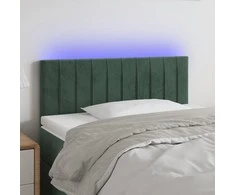 Galvūgalis su LED, tamsiai žalias, 100x5x78/88cm, aksomas