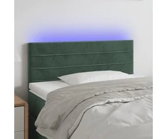 Galvūgalis su LED, tamsiai žalias, 100x5x78/88cm, aksomas