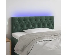 Galvūgalis su LED, tamsiai žalias, 100x7x78/88cm, aksomas