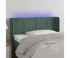 Galvūgalis su LED, tamsiai žalias, 103x16x78/88cm, aksomas