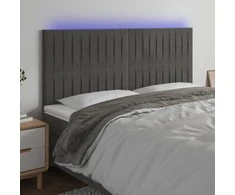 Galvūgalis su LED, tamsiai žalias, 160x5x118/128cm, aksomas
