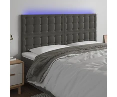 Galvūgalis su LED, tamsiai žalias, 160x5x118/128cm, aksomas