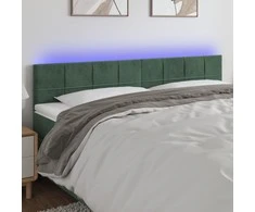 Galvūgalis su LED, tamsiai žalias, 160x5x78/88cm, aksomas