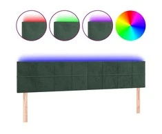 Galvūgalis su LED, tamsiai žalias, 160x5x78/88cm, aksomas