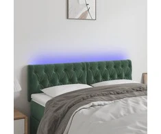 Galvūgalis su LED, tamsiai žalias, 160x7x78/88cm, aksomas