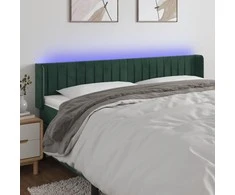Galvūgalis su LED, tamsiai žalias, 163x16x78/88cm, aksomas