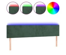 Galvūgalis su LED, tamsiai žalias, 180x5x78/88cm, aksomas