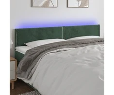 Galvūgalis su LED, tamsiai žalias, 180x5x78/88cm, aksomas